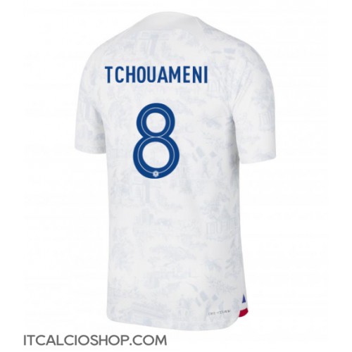 Francia Aurelien Tchouameni #8 Seconda Maglia Mondiali 2022 Manica Corta